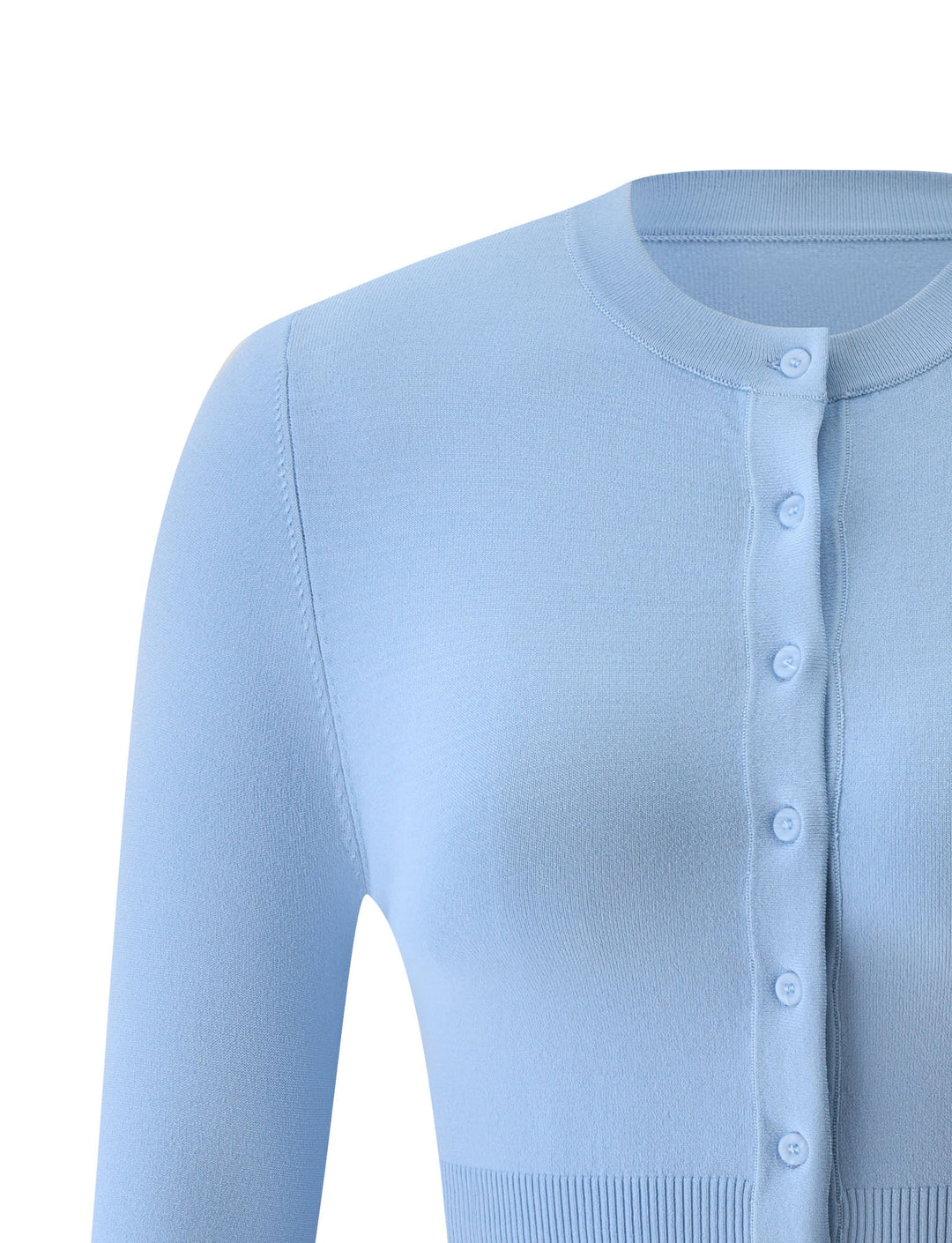 Glamcroft Jumper Baby Blue Cropped Cardigan with High Neck
