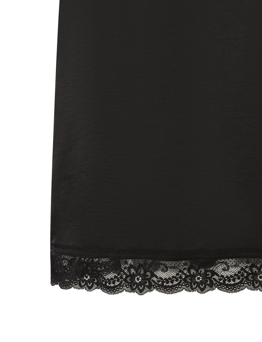 Glamcroft Black Midi Skirt with Lace Trim and Bow Detail
