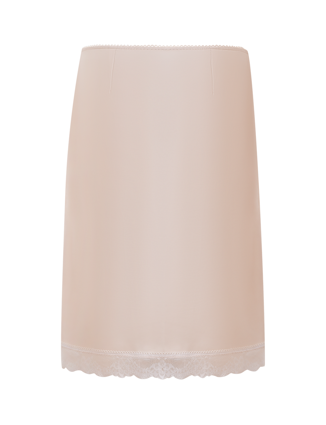Glamcroft Midi Skirt Cream with Lace Trim and Bow