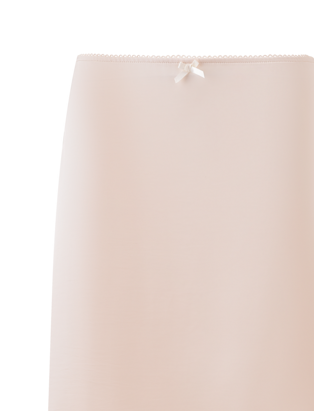 Glamcroft Midi Skirt Cream with Lace Trim and Bow