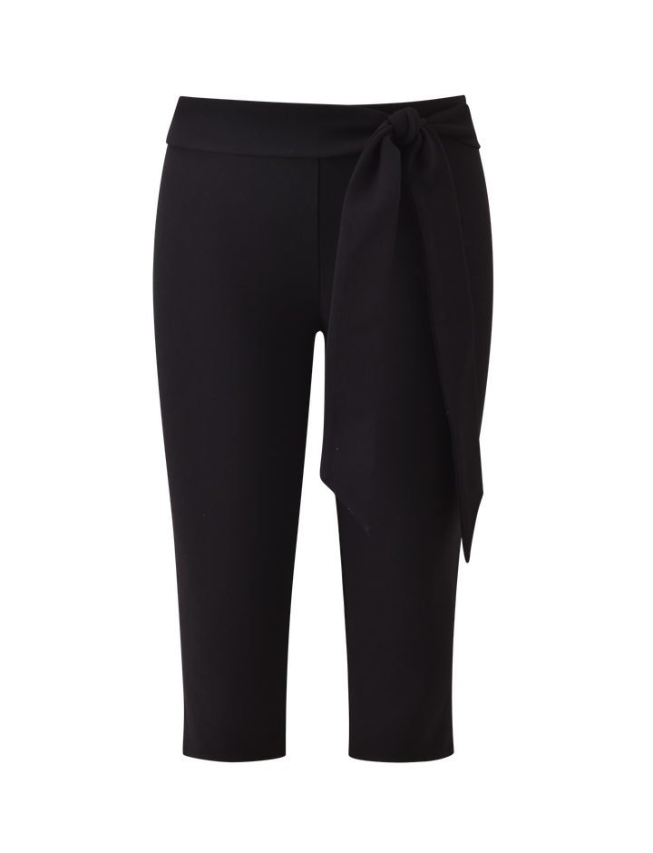 Glamcroft Capri Pants with Removable Waist Tie in Black