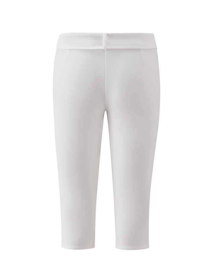 Glamcroft White Capri Pants with Removable Waist Tie