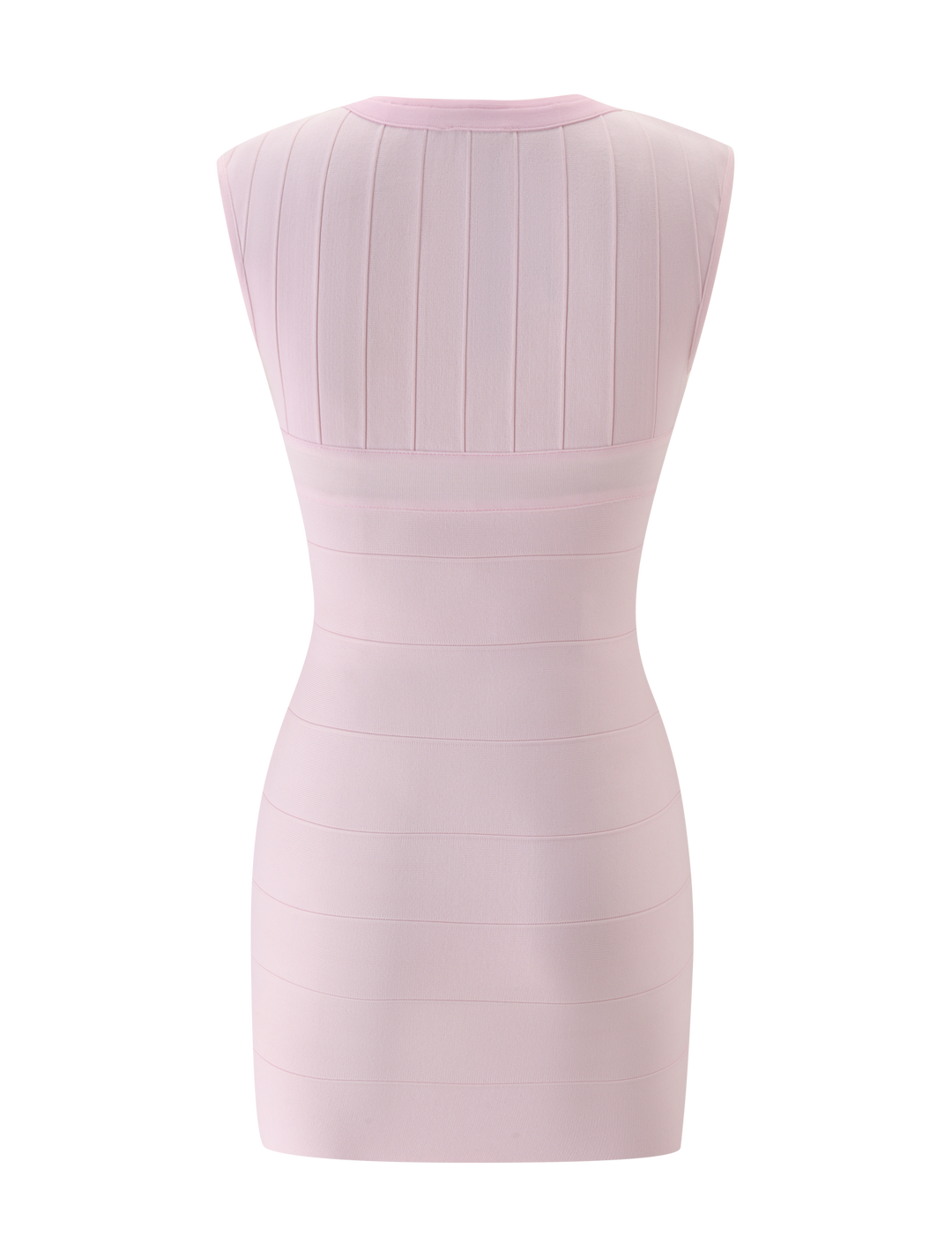 Glamcroft Mini Dress Baby Pink Body-Hugging Fit V-Neck