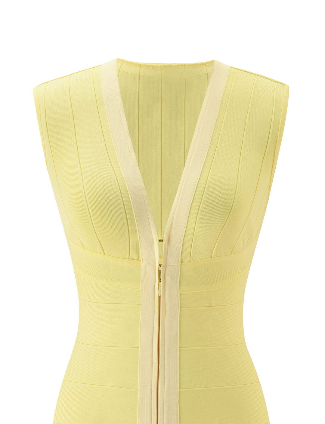 Glamcroft Mini Dress Butter Yellow Body-Hugging Fit