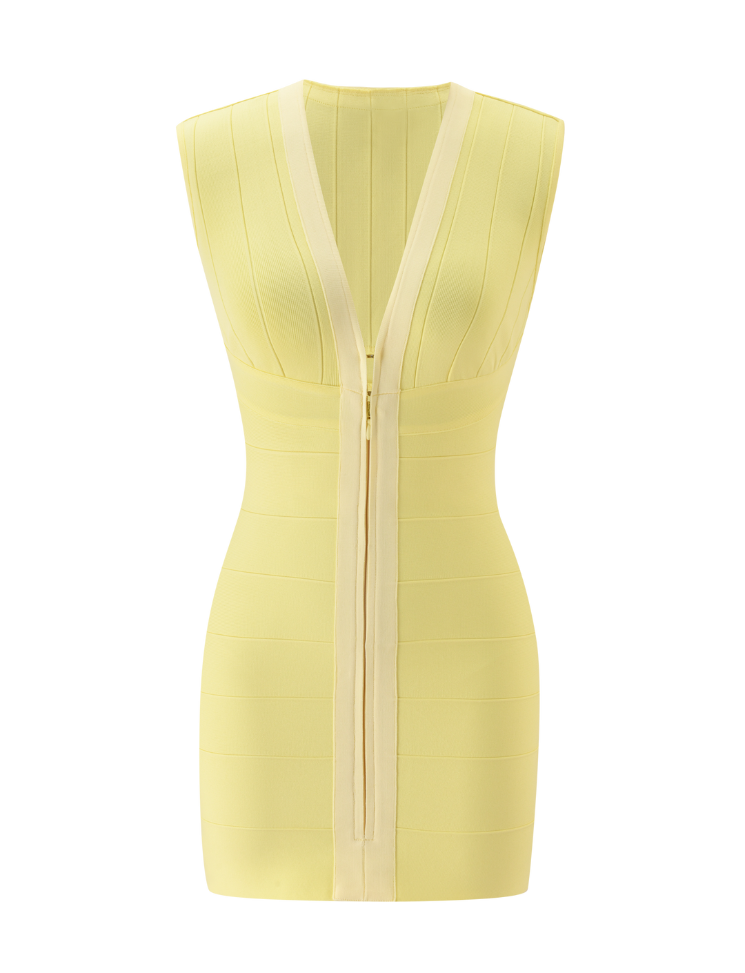 Glamcroft Mini Dress Butter Yellow Body-Hugging Fit
