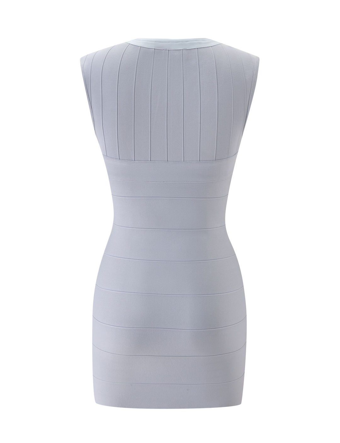 Glamcroft Mini Dress Dove Grey Body-Hugging Fit V-Neck