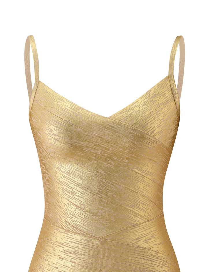 KENZA BANDAGE MINI DRESS - GOLD