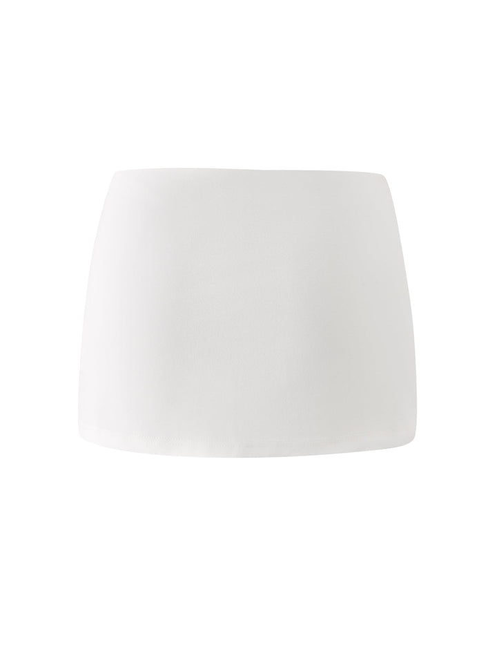 Glamcroft White Mini Skort with Hidden Lining Shorts