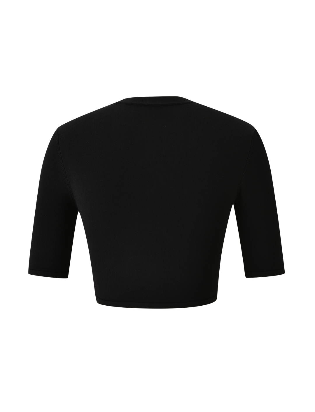 Glamcroft Jumper Cropped Black Cardigan with Faux Shell Buttons