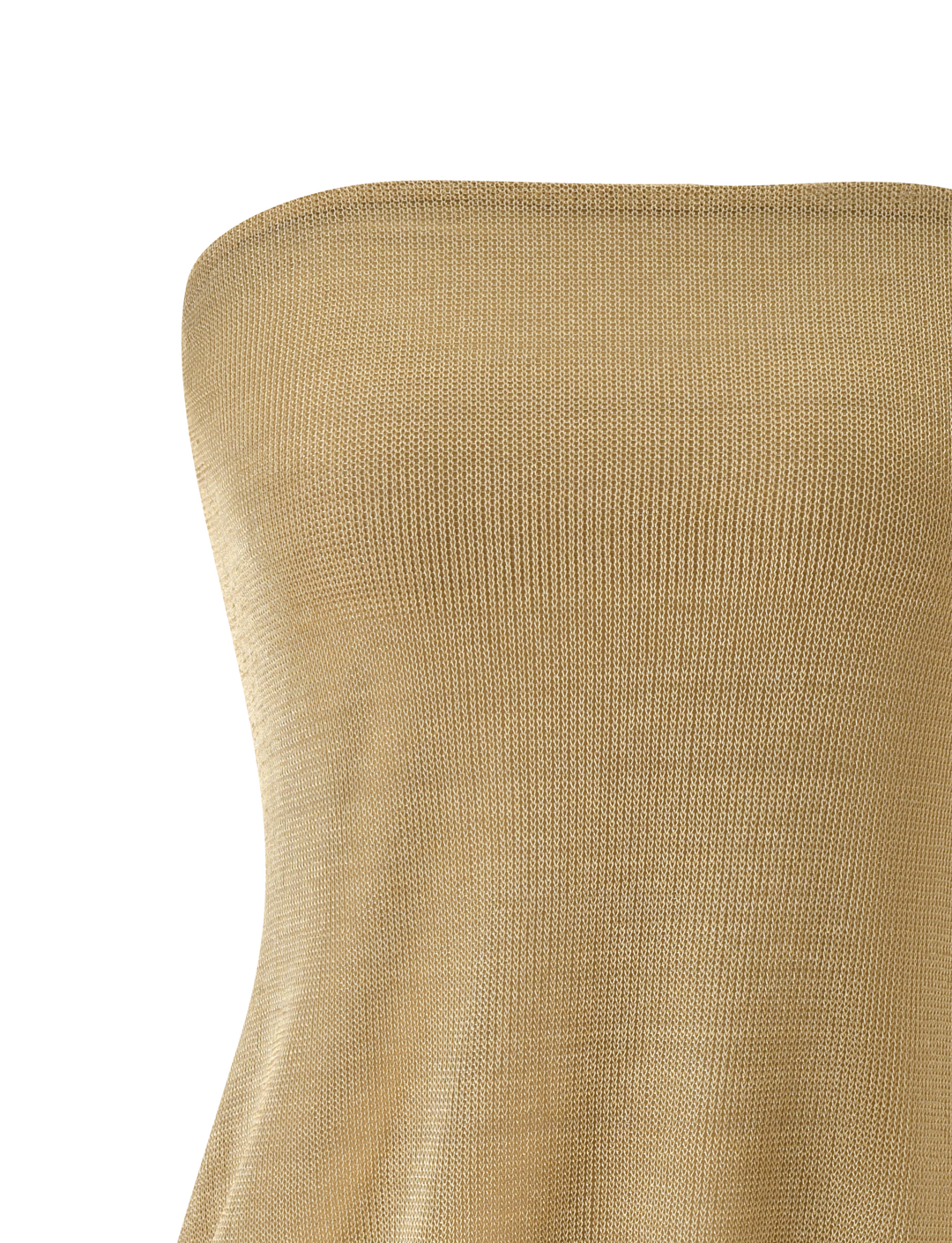 Glamcroft Mini Dress Gold Strapless Bodycon with Blouson Silhouette