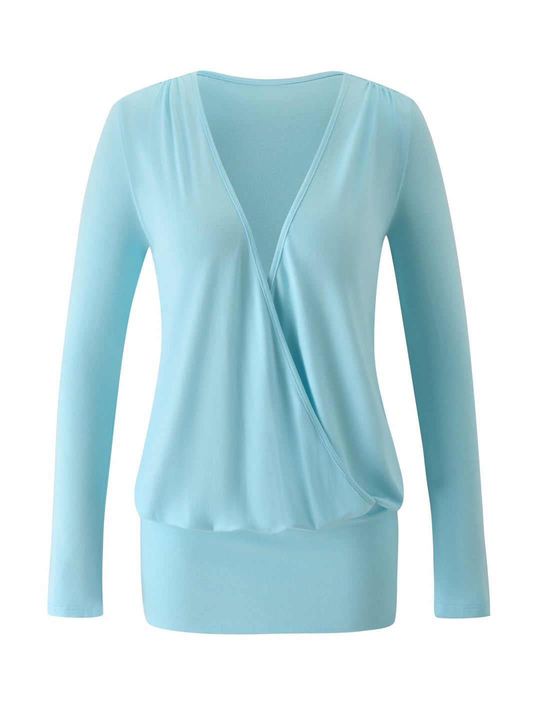 Glamcroft Mini Dress Aqua Blue Wrap Surplice Long Sleeves