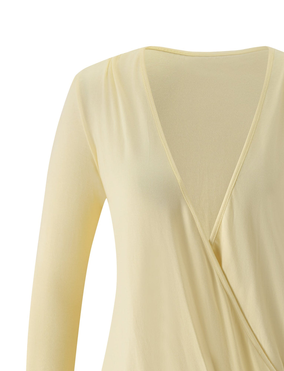 Glamcroft Mini Dress in Pale Yellow with Wrap Detail