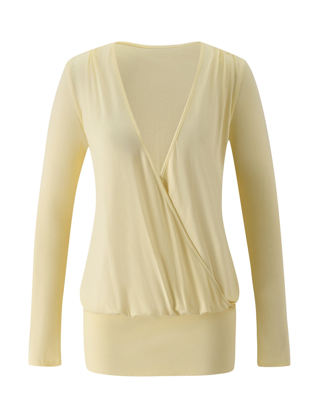 Glamcroft Mini Dress in Pale Yellow with Wrap Detail