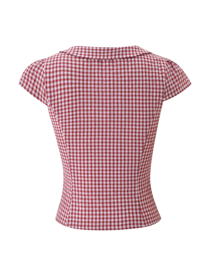 KENSIE TOP - RED GINGHAM