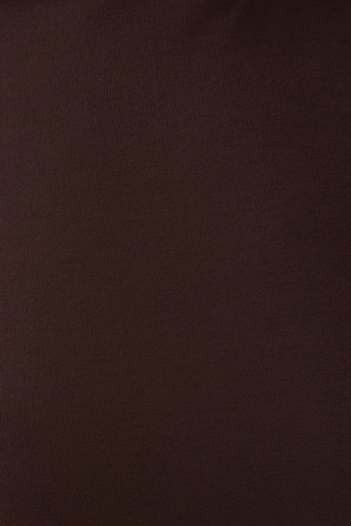 Glamcroft Longsleeve Roll Neck Top with Thumb Holes - Dark Chocolate