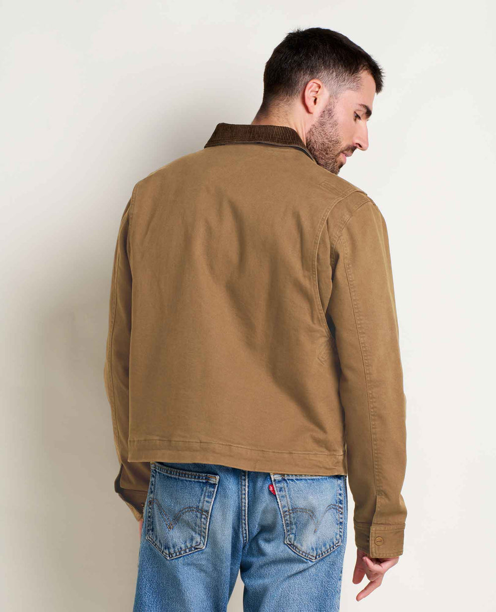Glamcroft Men's Jacket Brown Flannel Lined Trucker Style - Glamcroft