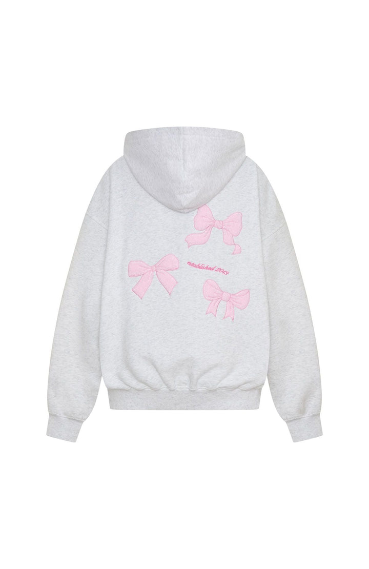Glamcroft Oversized Hoodie Grey Marle with Polka Dot Lining