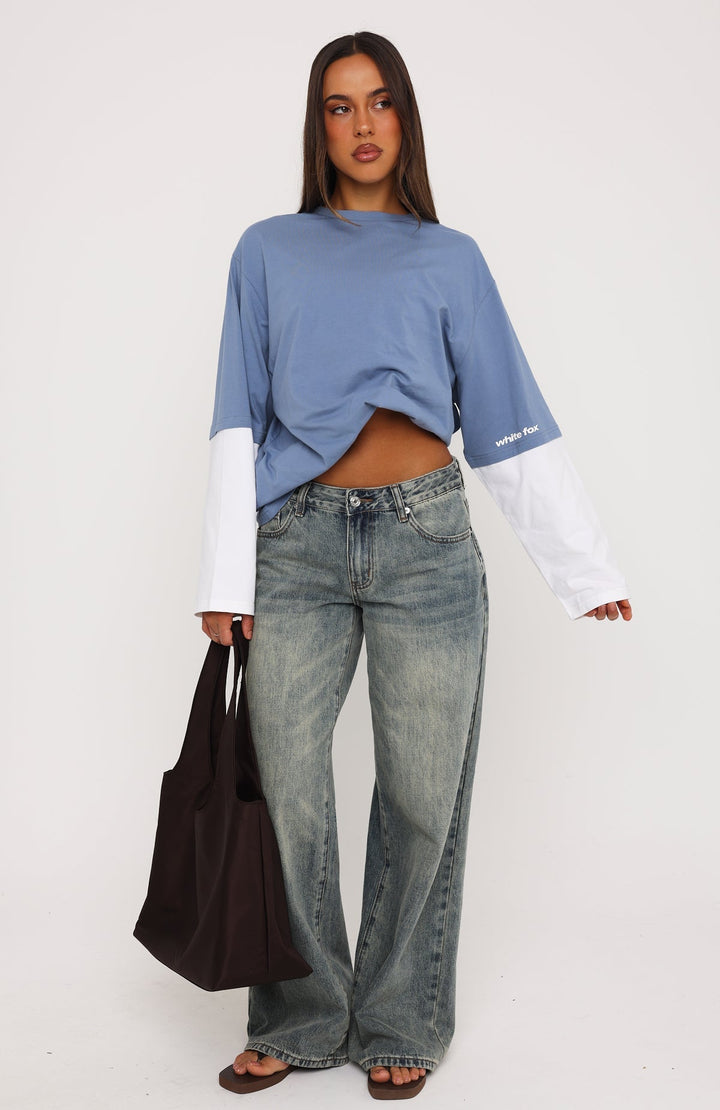 Glamcroft Long Sleeve Layered Tee with Oversized Fit