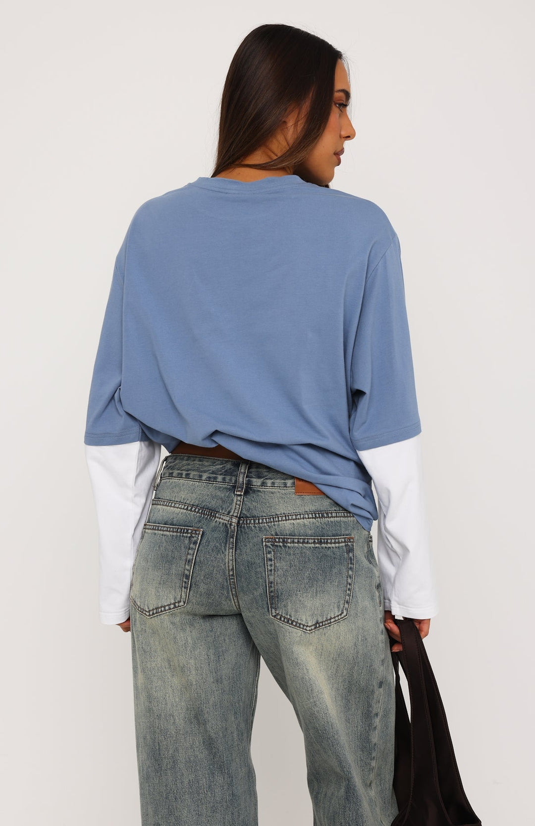 Glamcroft Long Sleeve Layered Tee with Oversized Fit