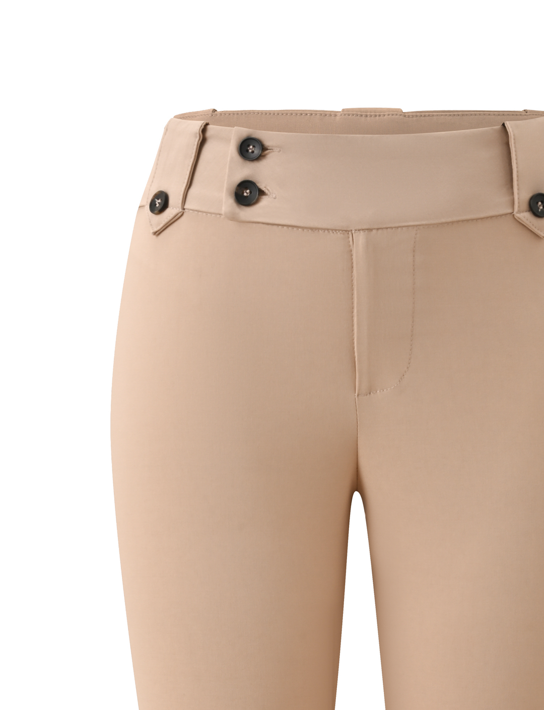 Glamcroft Pants Tan Khaki Capri with Button Fastening
