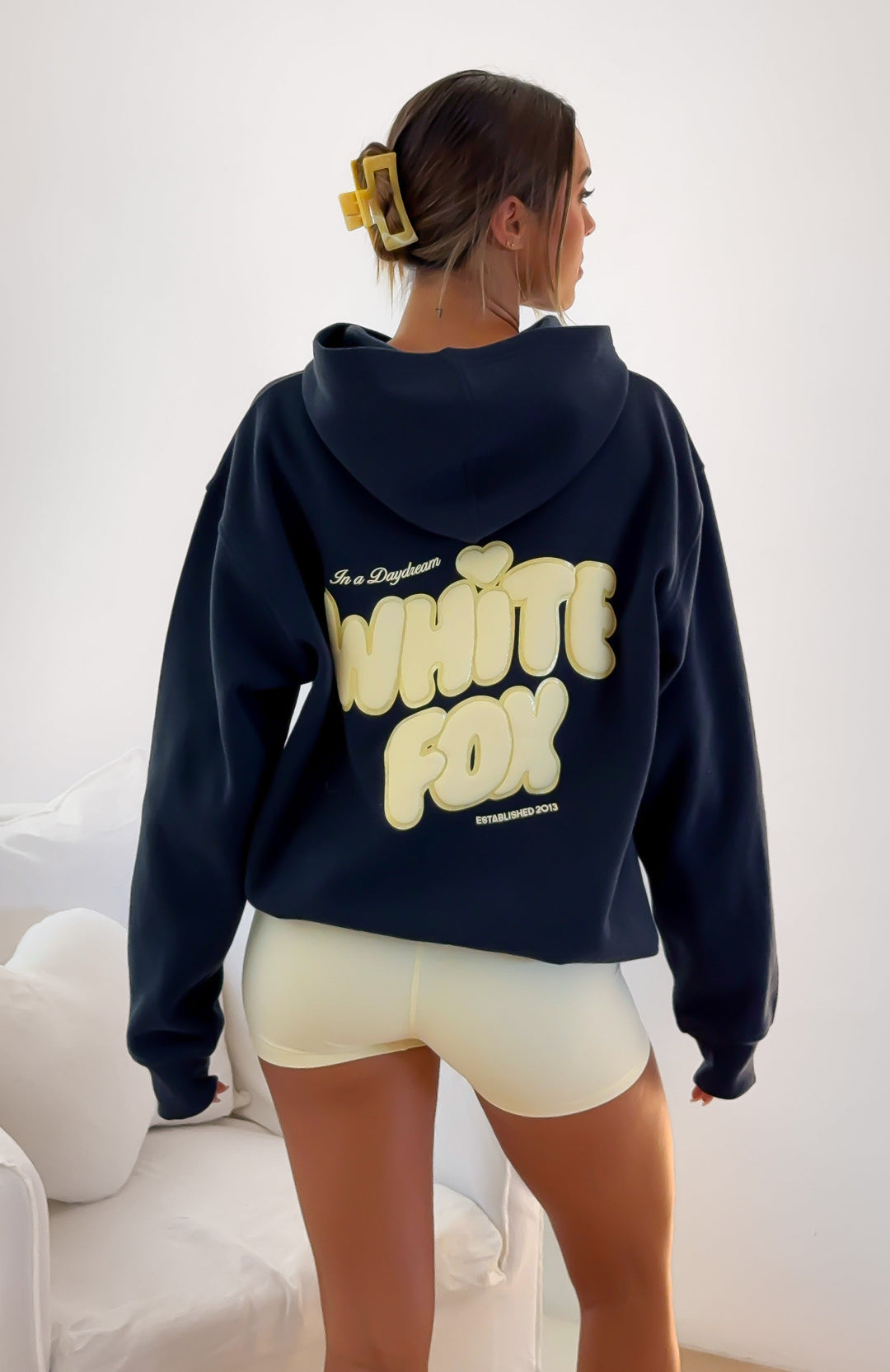 Glamcroft Outerwear Oversized Hoodie with Front Pocket Navy