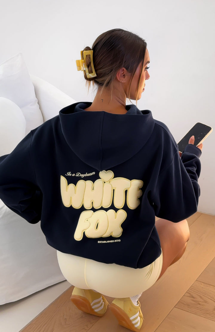 Glamcroft Outerwear Oversized Hoodie with Front Pocket Navy