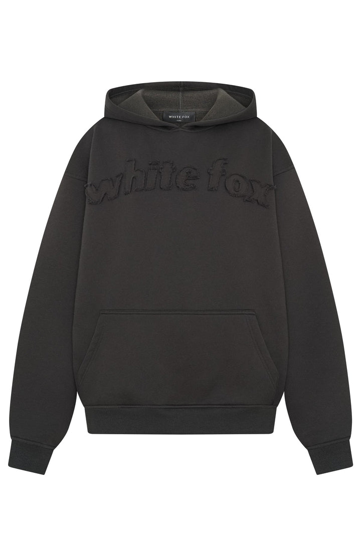 Glamcroft Oversized Hoodie with Hood and Front Pocket in Charcoal