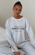 Glamcroft Oversized Long Sleeve Tee Grey Marle Crew Neck