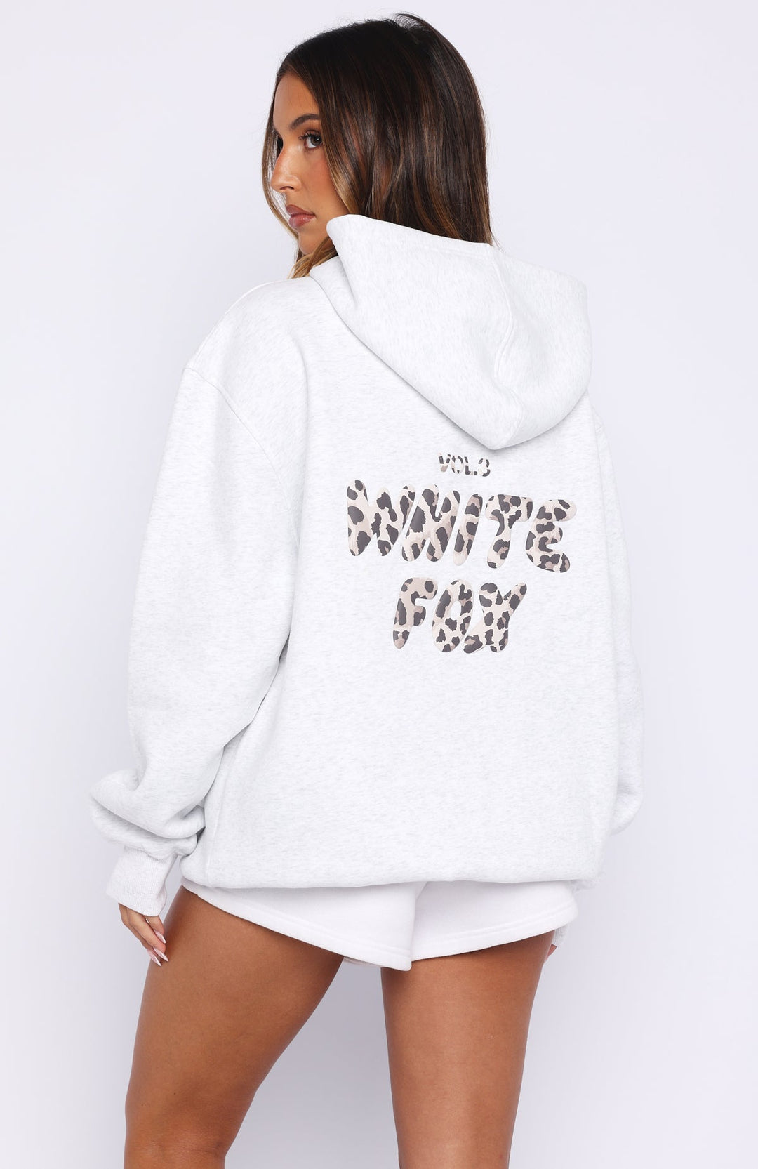 Glamcroft Oversized Hoodie Grey Marle with Puff Print