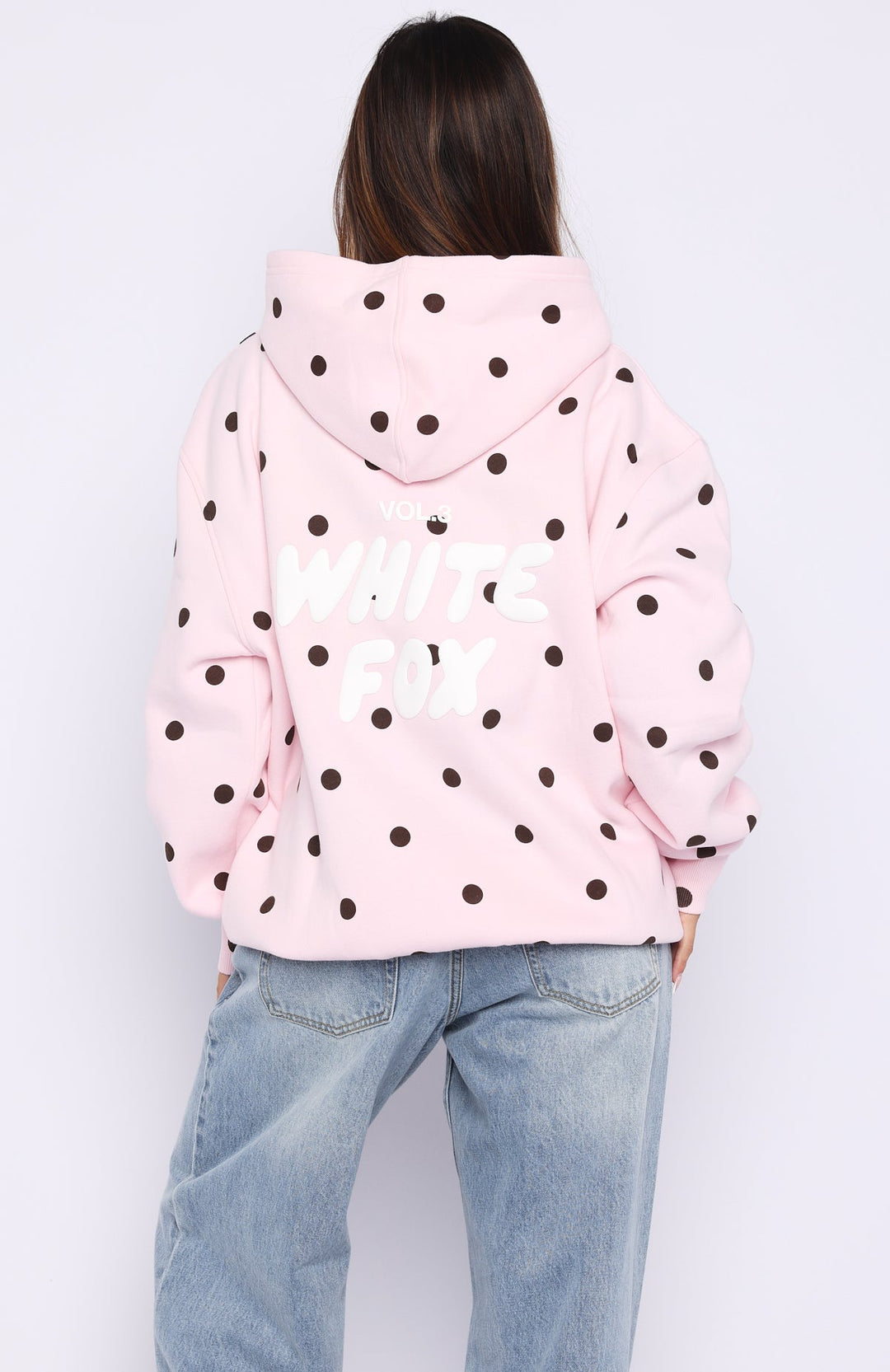 Glamcroft Oversized Hoodie with Polka Dot Print and Hood