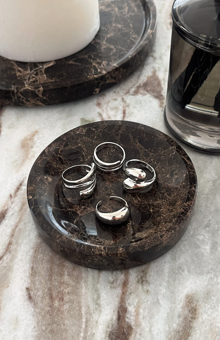 Glamcroft Accessories Timea Ring Set Silver - 4 Sleek Rings
