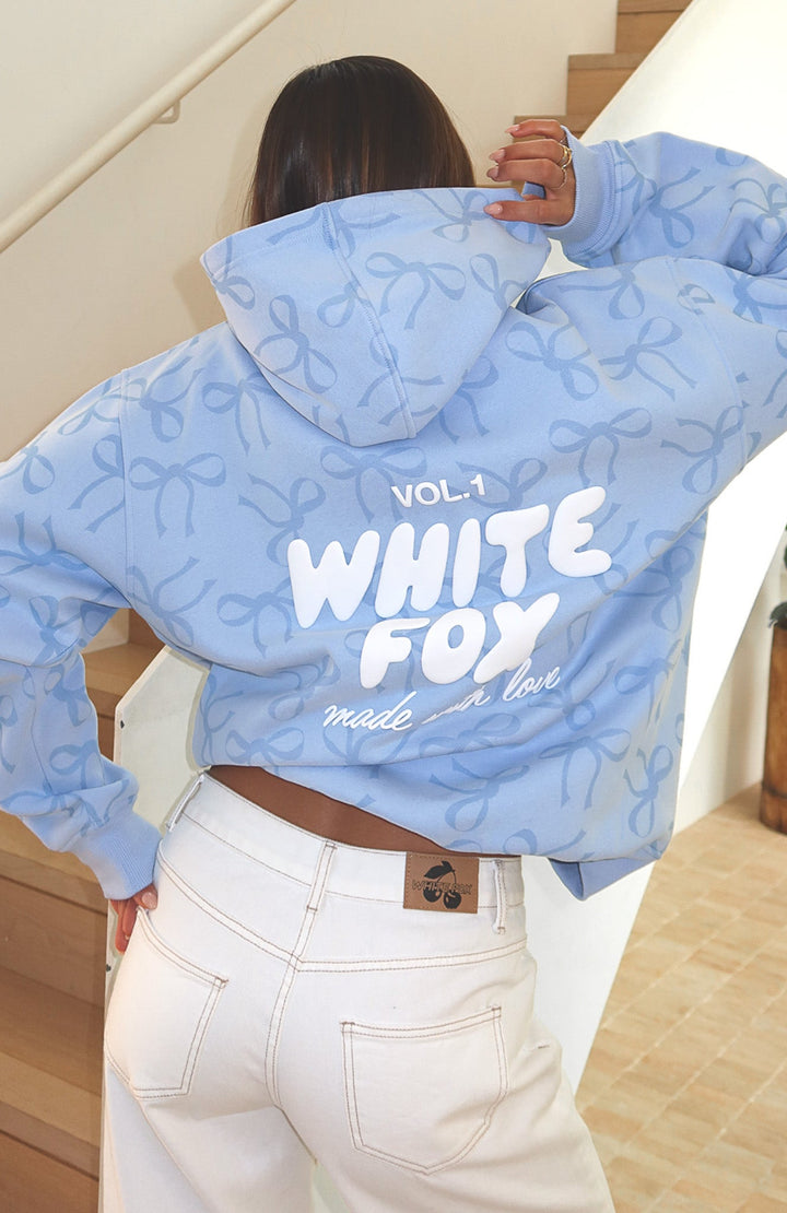 Glamcroft Oversized Printed Hoodie with Bow Design