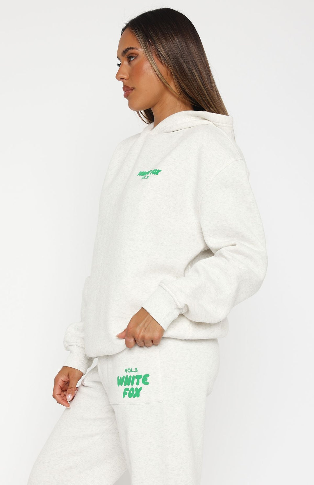 Glamcroft Outerwear Oversized Hoodie with Ribbed Cuffs in Grey